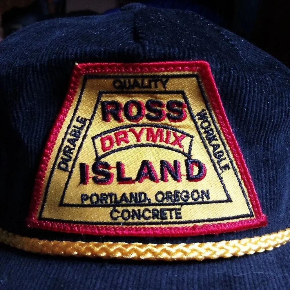 Deadstock Vintage Ross Island Dry Concrete Portland Rope Corduroy Snap Hat Cap